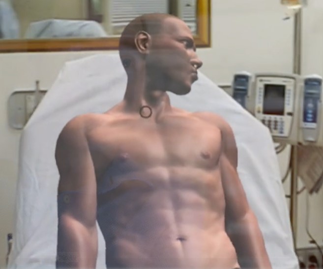 AI AR Simulated patient - holographic overlay